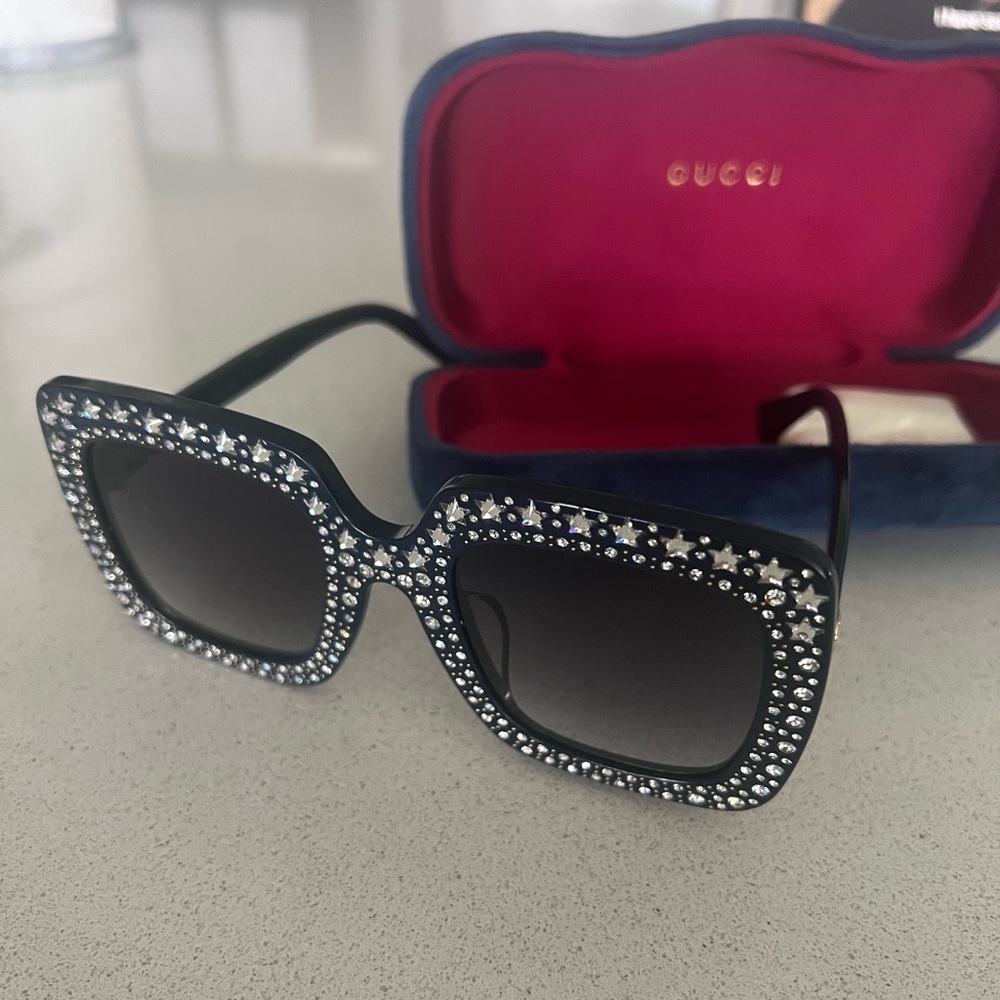 Gucci GG0148S 004 ladies crystal sunglasses